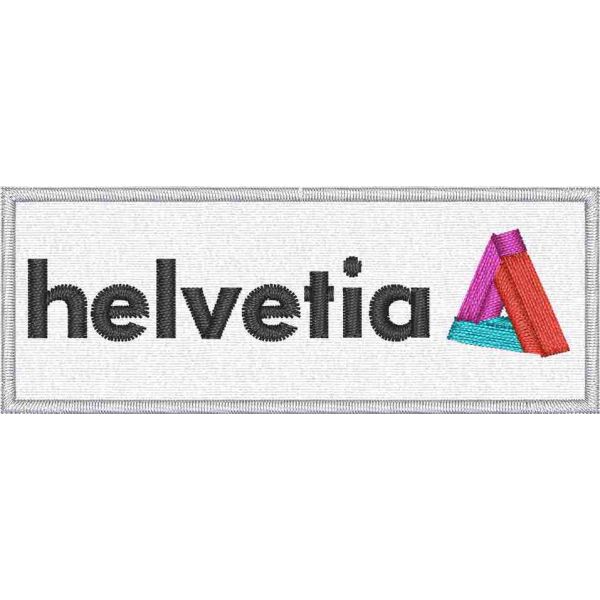 Patch ricamata Logo HELVETIA  base cm.8 altezza cm.3 