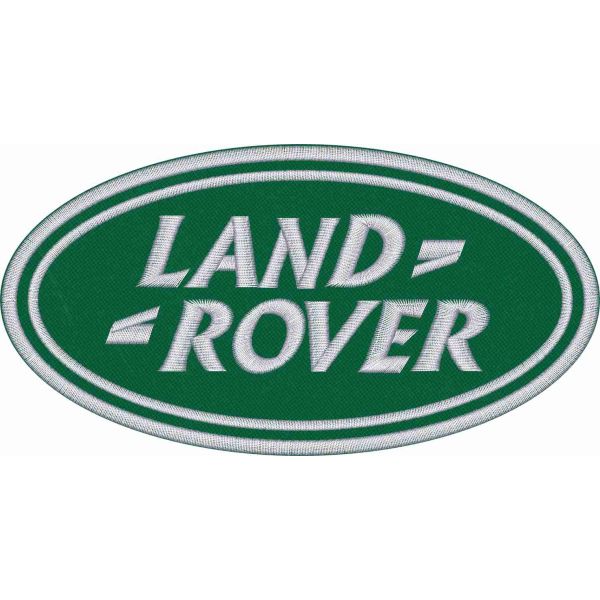 Stemma  ovale su base verde logo LAND ROVER cm.15 x 7.6  