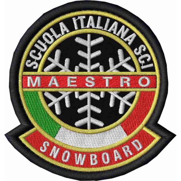 Patch person. su base nera Scuola Italiana MAESTRO SNOWBOARD 