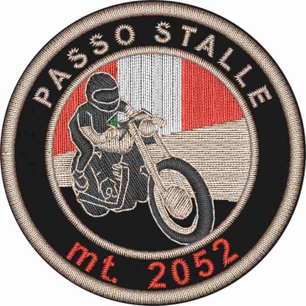 Patch ricamato PASSO SAN MARCO LOMBARDY ITALY mt.1992 diametro 70 mm. 