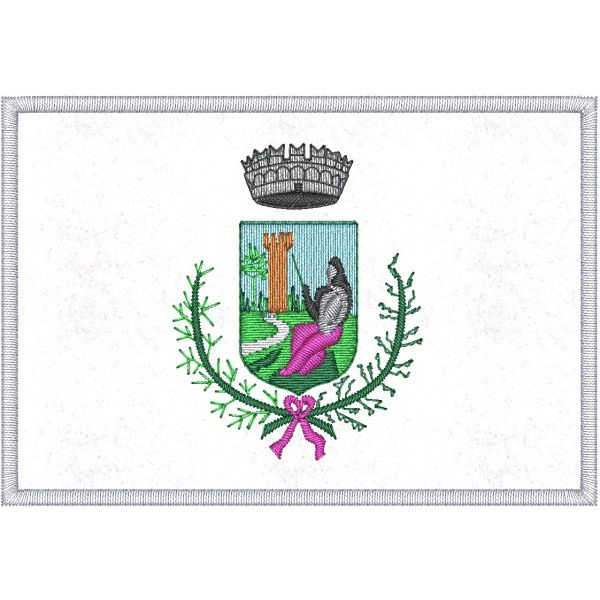 Patch  ricamato stemma di Montebelluna (TV) misura 9,5 per 6,5 