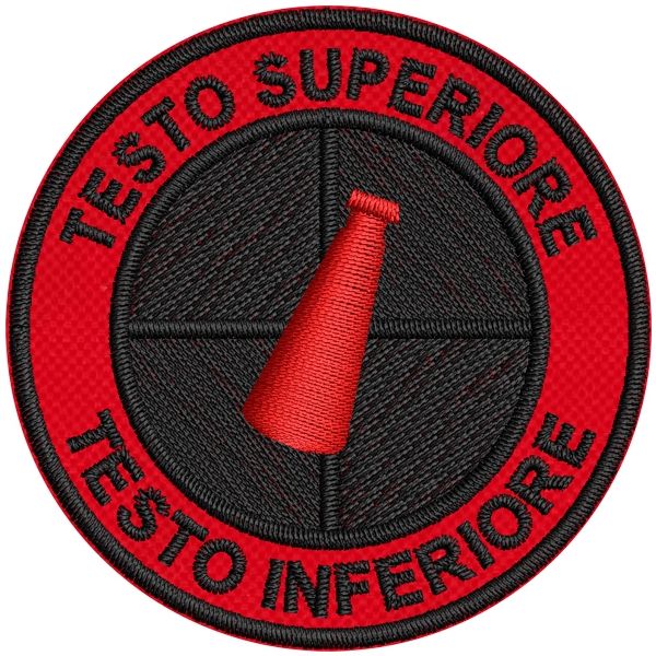 Patch personalizzato con 2 TESTI A PIACERE su base rossa logo CAMPARI  e filato Nero