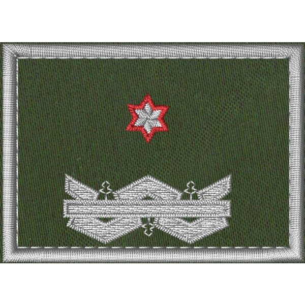 Patch Ricamata Corpo Ecoforestale Nazionale  base verde miltare,1 stella bordo rosso  cm. 6,5 x 5 