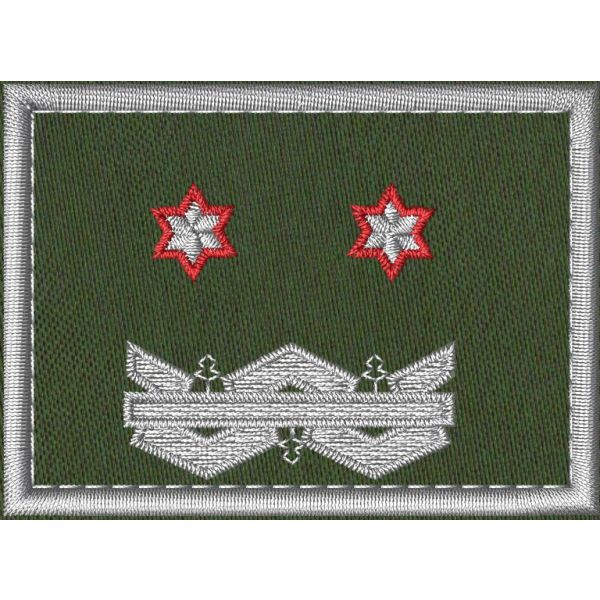 Patch Ricamata Corpo Ecoforestale Nazionale  base verde miltare, 2 stelle bordo rosso  cm. 6,5 x 5