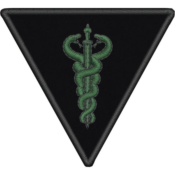 Patch triangolare ricamato caduceo con gladio  Tactical Combat Casualty Care (TCCC) 