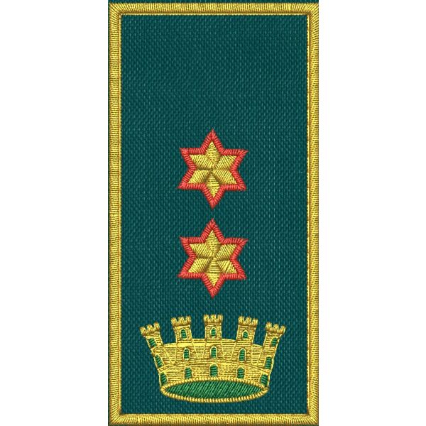 Patch Ricamata C.E.N (Coordinatore settore Nord-Centro-Sud tenente colonnello ) 2 stelle bordo rosso su base verde