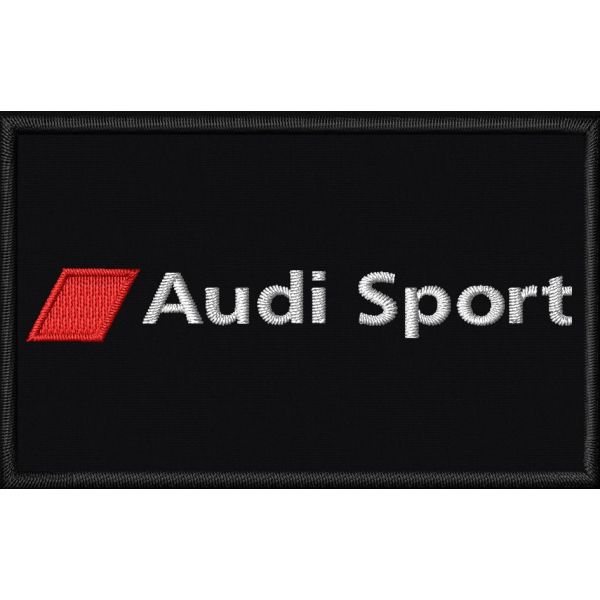Patch ricamato logo Audi Sport su base granata