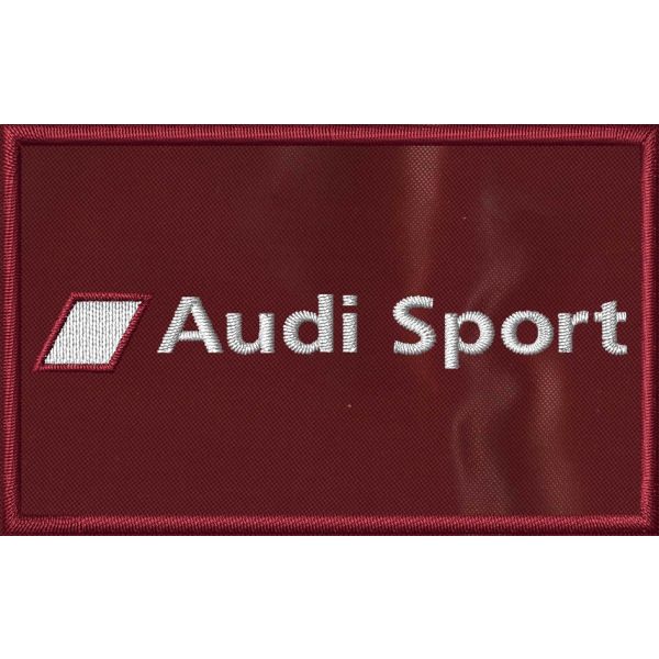 Patch ricamato logo Audi Sport su base granata