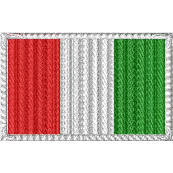 Patch  ricamato ITALIA mm. 80x50 con bordo bianco