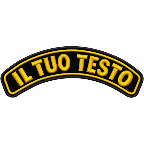 Patch ricamata "TESTO A PIACERE x giubbini bikers su schiena CM. 29 X 10