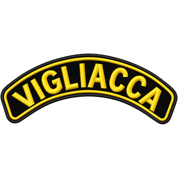 Patch ricamata "TESTO A PIACERE x giubbini bikers su schiena CM. 29 X 10