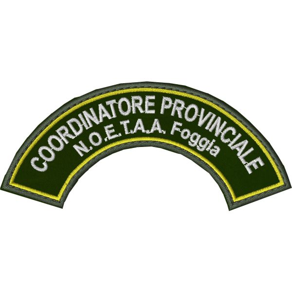 Patch ricamato mezzaluna da spalla COORDINATORE PROVINCIALE N.O.E.T.A.A