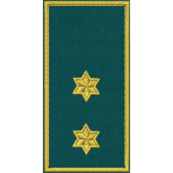 Patch Ricamata C.E.N (Graduatoria TENENTE)  2 stelle dorate su base verde 