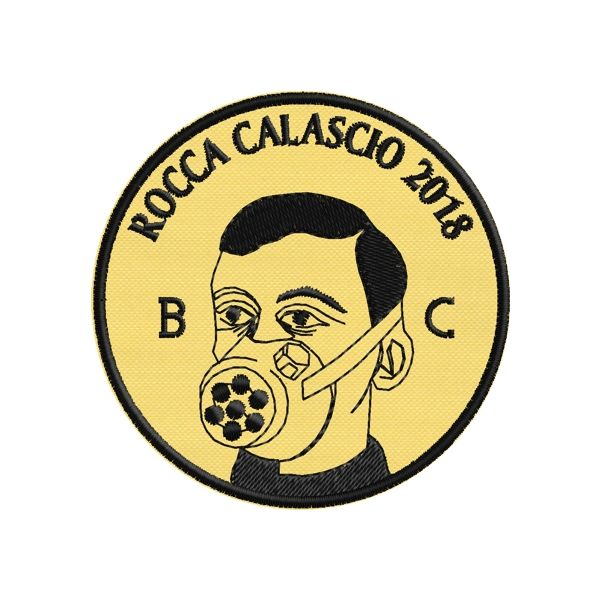 Patch Ricamato tipo 2 ROCCA CALASCIO 2018 su base gialla Cod.20180703_A