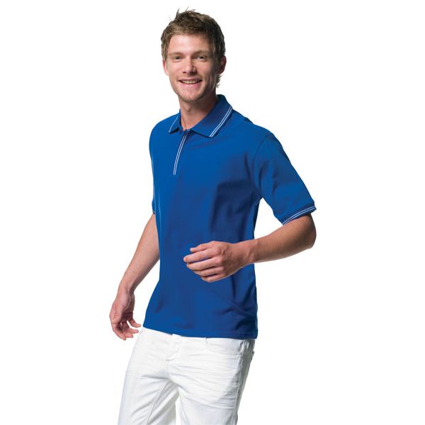 568.00 Polo in micro piqué con righe contrastanti
