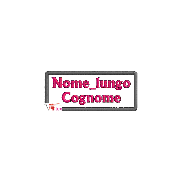 Etichetta ricamata personaliz. nome_lungo cognome 8x3,5 Cm. _863