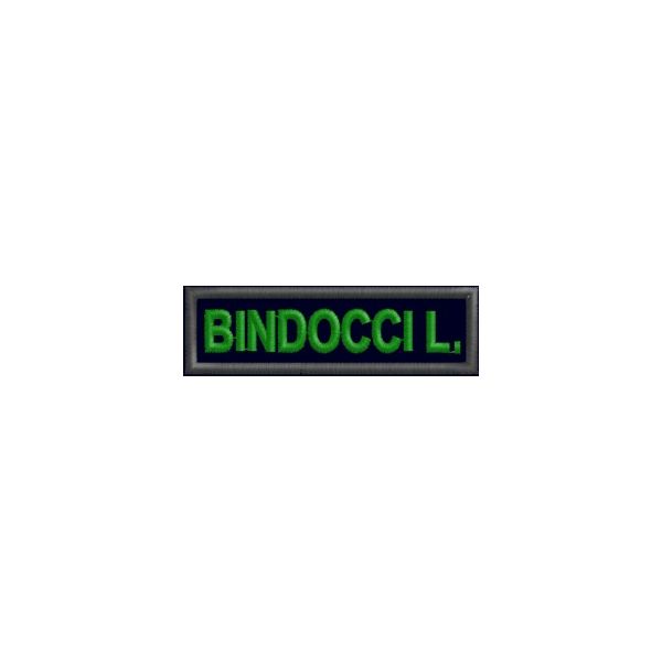 Patch  ESEMPIO Nome di Battaglia Da petto Cod. BINDOCCI_green