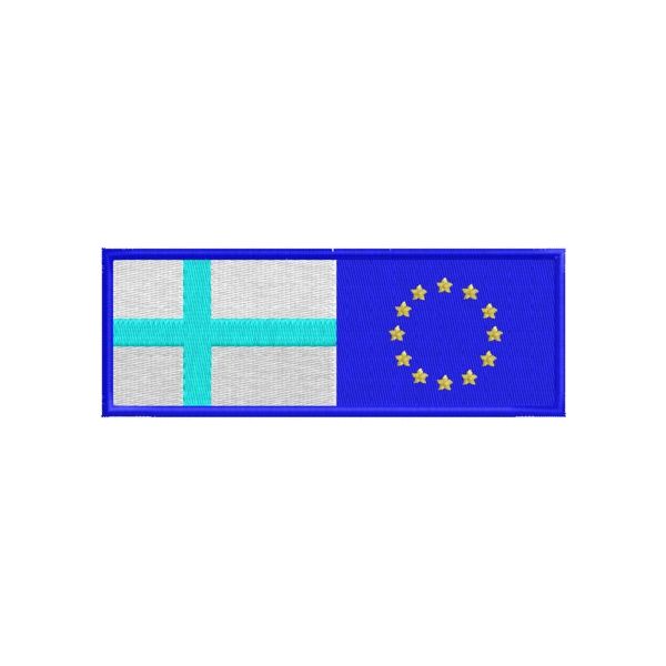 Band ricamata mis. 110 x 40 mm. Cod. 20130515_C_Europa-Finlandia