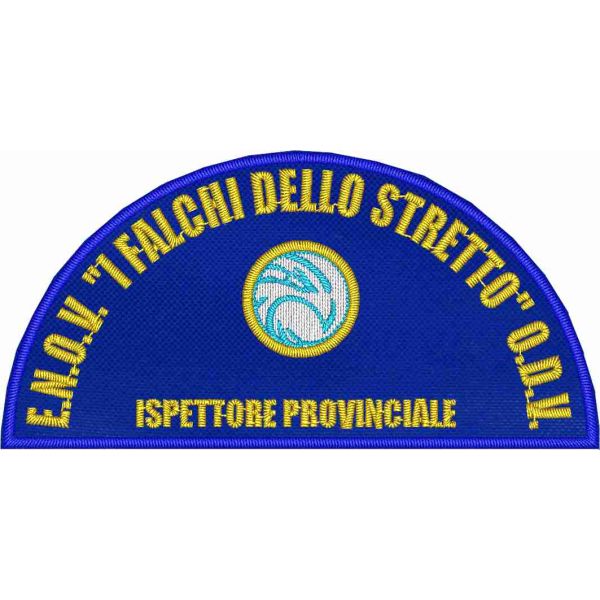Cod.ENOV2415 Mezzaluna ricamata con incarico "ISPETTORE PROVINCIALE" su base cm.9 