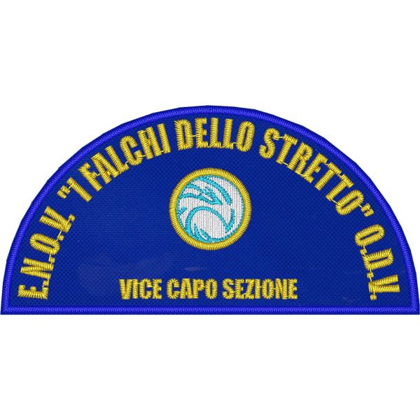 Cod.ENOV2418 Mezzaluna ricamata con incarico "VICE CAPO SEZIONE" su base cm.9 