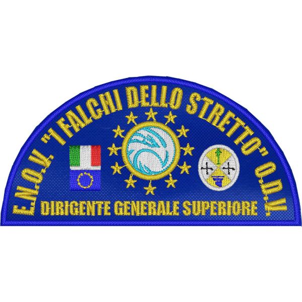Cod.ENOV2435 Mezzaluna ricamata con incarico "DIRIGENTE GENERALE SUPERIORE" su base cm.9 