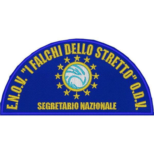Cod.ENOV2437 Mezzaluna ricamata con incarico "SEGRETARIO NAZIONALE" su base cm.9 