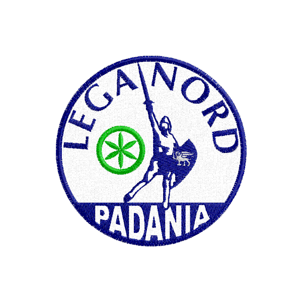 Etichetta ricamata Lega Nord Diametro cm.8