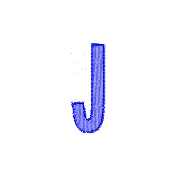 Iniziale ricamata "J"