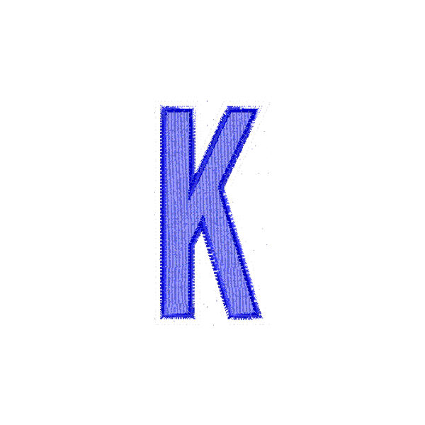 Iniziale ricamata "K"