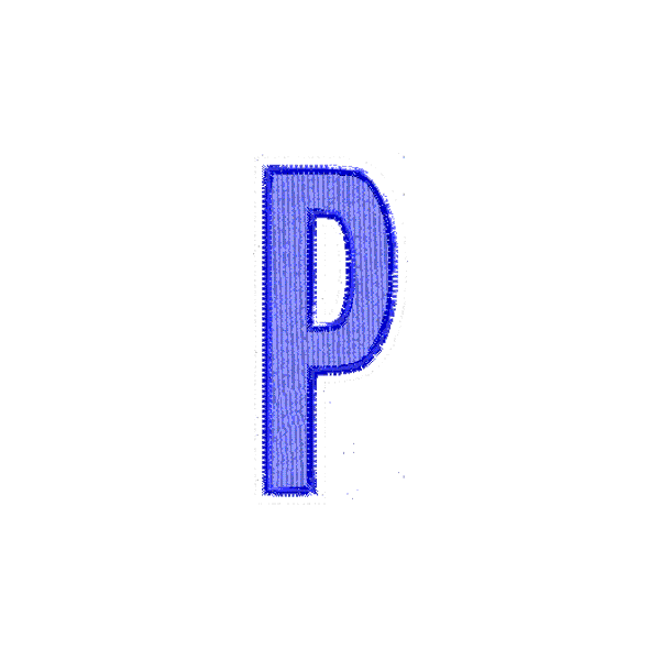 Iniziale ricamata "P"