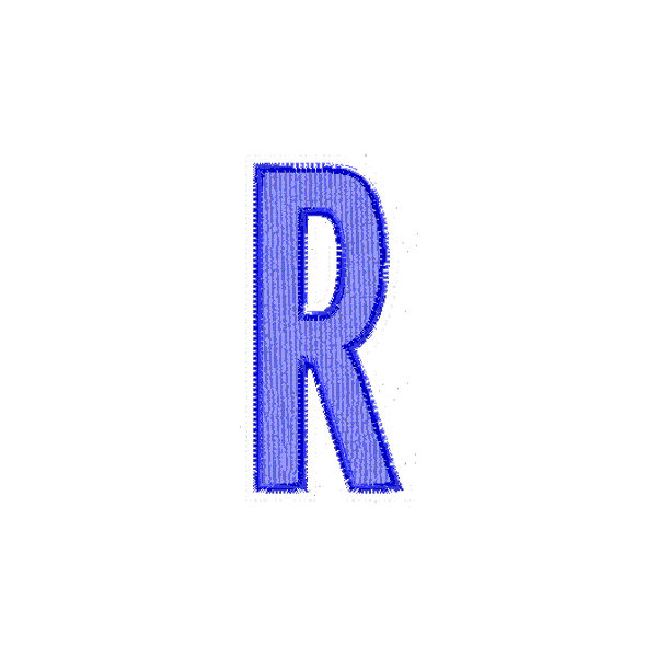 Iniziale ricamata "R"