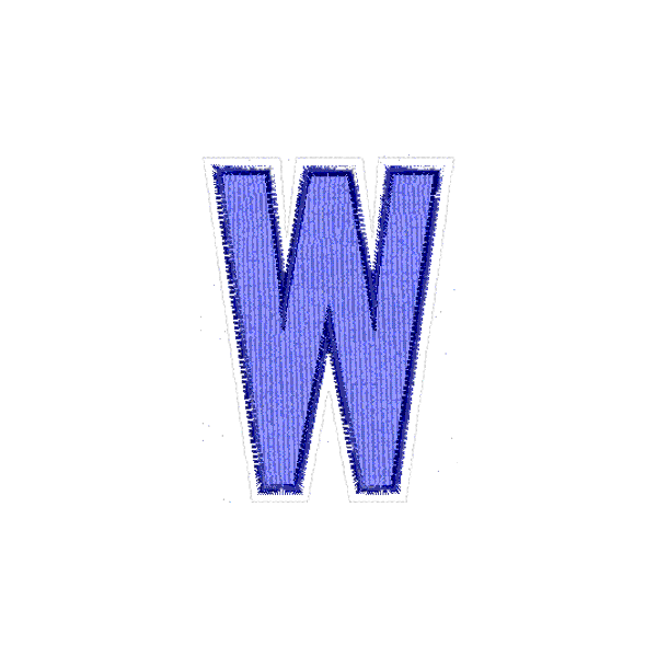 Iniziale ricamata "W"
