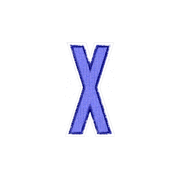 Iniziale ricamata "X"