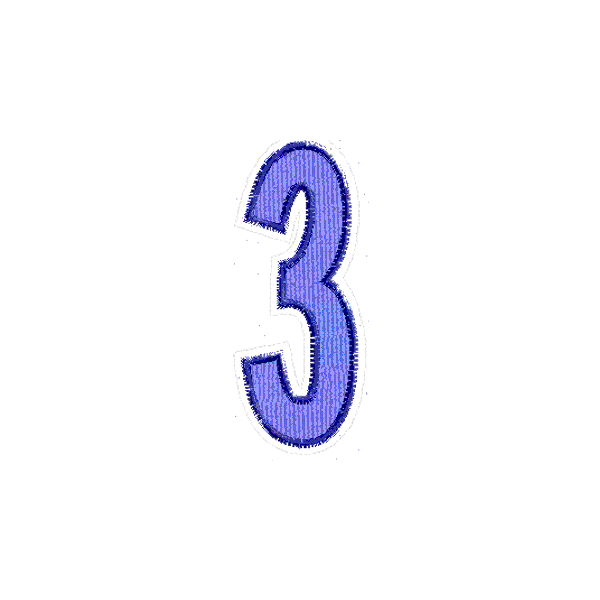 Numero ricamato "3"