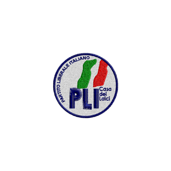 Etichetta ricamata Partito Liberale Italiano PLI