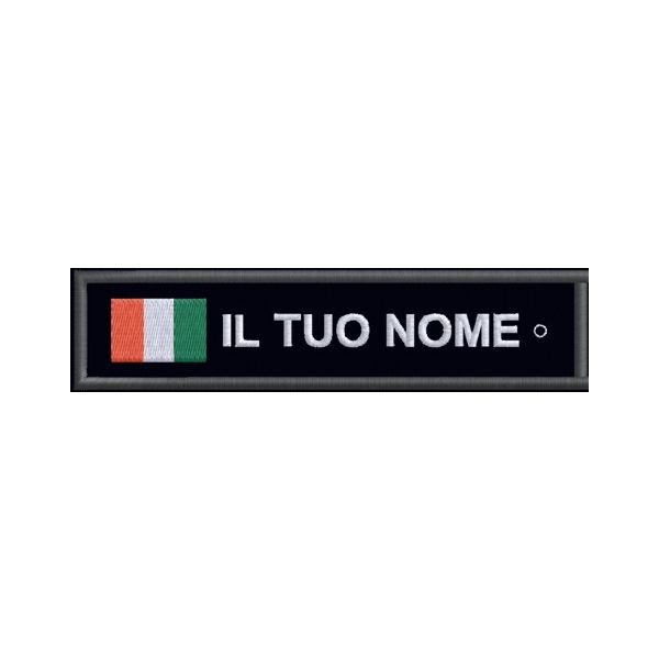 Patch ricamato con il tuo nome, ad uso portachiavi