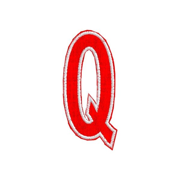 Iniziale ricamata  "Q" Tg.+