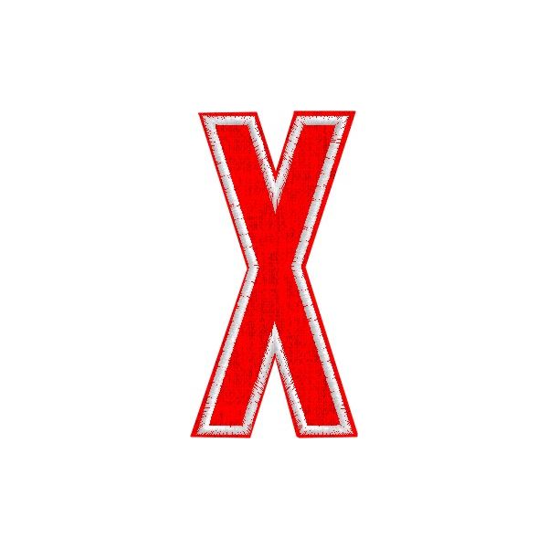 Iniziale ricamata  "X" Tg.+