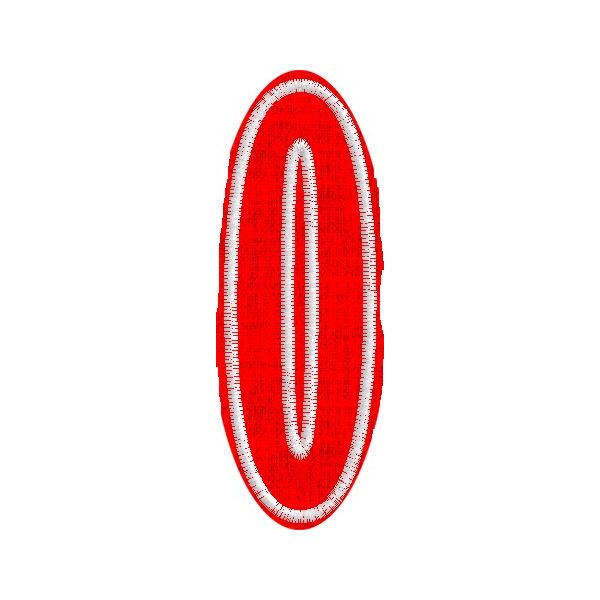 Iniziale ricamata  Numero "0" Tg.+