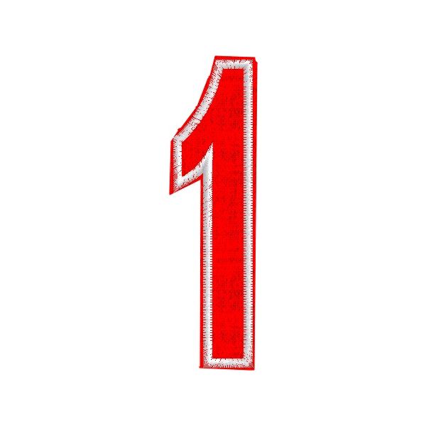 Iniziale ricamata  Numero "1" Tg.+