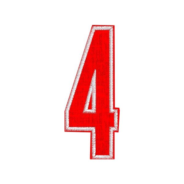 Iniziale ricamata  Numero "4" Tg.+