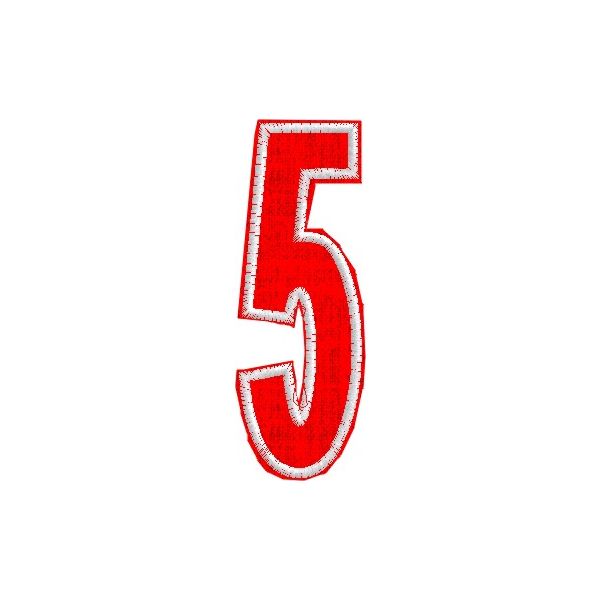Iniziale ricamata  Numero "5" Tg.+