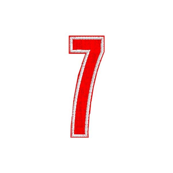 Iniziale ricamata  Numero "7" Tg.+
