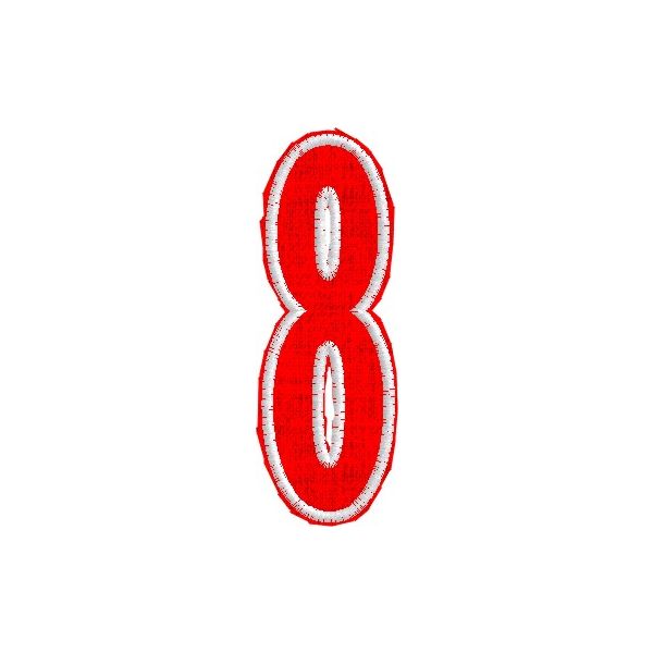 Iniziale ricamata  Numero "8" Tg.+