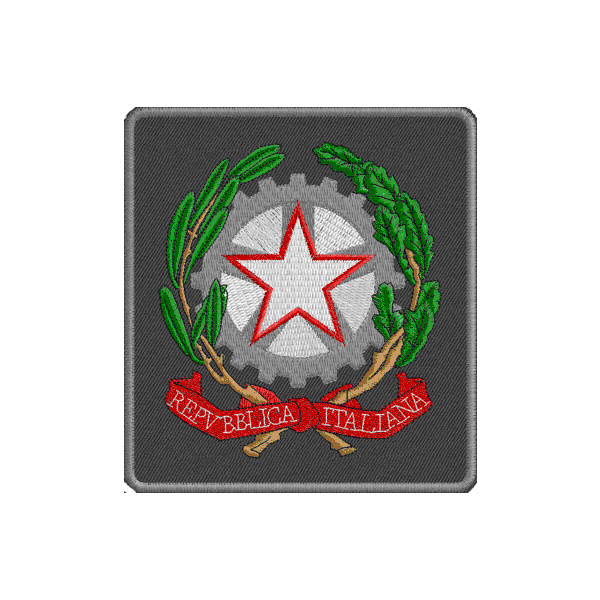 1 Stemma Ricamato Repubblica italian cm. 10 x 9 Black