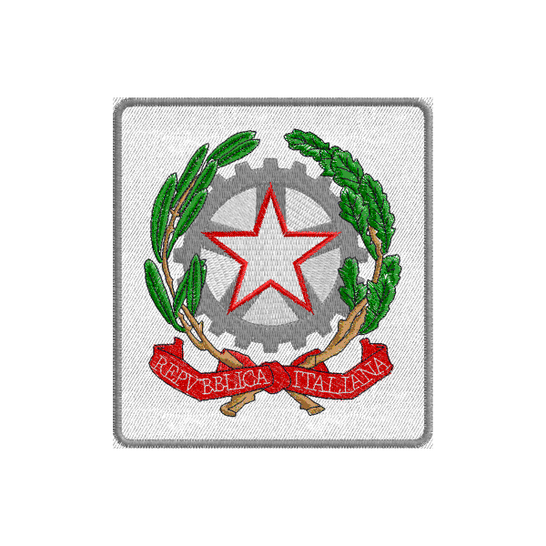 1 Stemma Ricamato Repubblica italian cm. 10 x 9 white