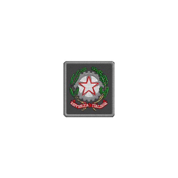 1 Stemma Ricamato Repubblica italian cm. 5 x 4.5 Black