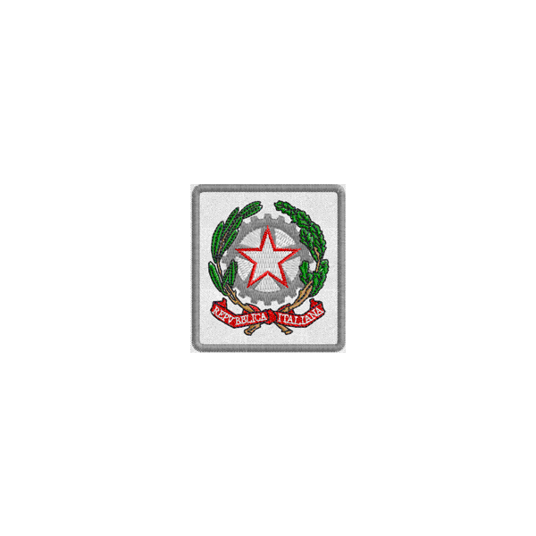 1 Stemma Ricamato Repubblica italian cm. 5 x 4.5 white