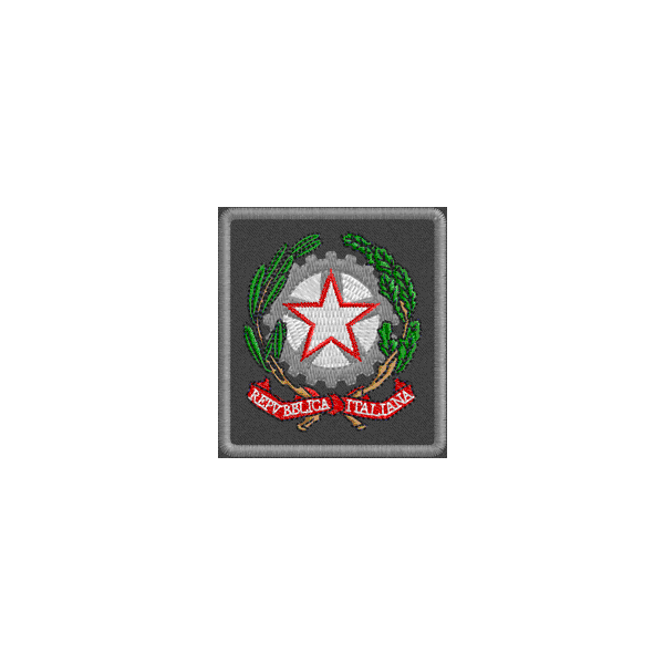 1 Stemma Ricamato Repubblica italian cm. 6 x 5.5 Black