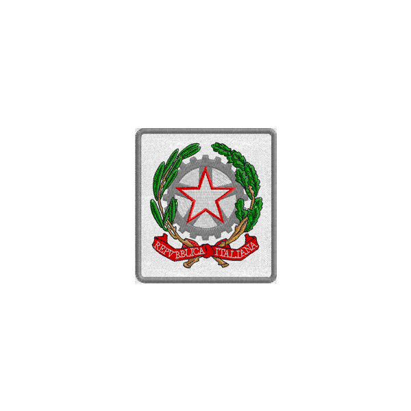 1 Stemma Ricamato Repubblica italian cm. 6 x 5.5 White